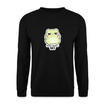 Humeur aujourd’hui : Non – Créature Kawaii Verte - Sweat-shirt Unisexe - noir - Devant - Alina (178cm) & Michal (187cm)