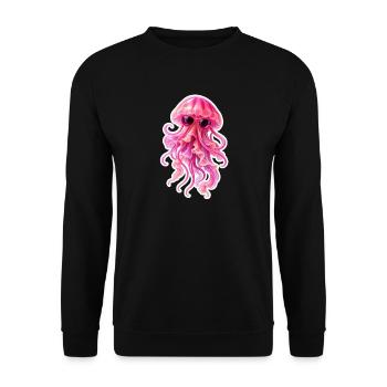 Pink Jellyfish Sunglasses - Unisex Pullover - Schwarz - Vorne - Alina (178cm) & Michal (187cm)
