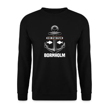 Heimathafen Bornholm - Unisex Pullover - Schwarz - Vorne - Alina (178cm) & Michal (187cm)
