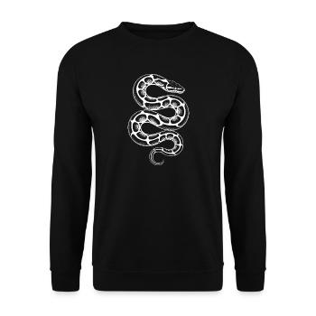 Weiße Schlange Spirale - Unisex Pullover - Schwarz - Vorne - Alina (178cm) & Michal (187cm)