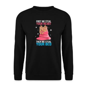 Yorkshire Terrier - Unisex Pullover - Schwarz - Vorne - Alina (178cm) & Michal (187cm)