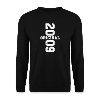 Original 2009 Jahrgang Vintage Geburtstag Retro - Unisex Pullover - Schwarz - Vorne - Alina (178cm) & Michal (187cm)