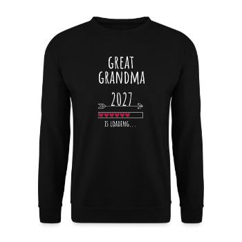 Great Grandma to be 2027 – Schwangerschaft - Unisex Pullover - Schwarz - Vorne - Alina (178cm) & Michal (187cm)