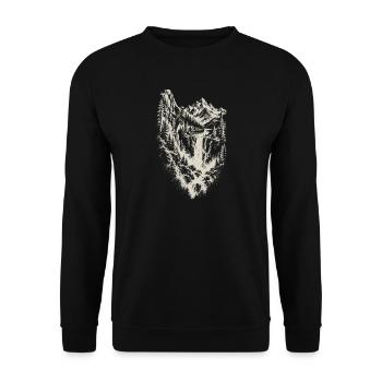 Klettern Alpinklettern Kletterer Geschenk - Unisex Pullover - Schwarz - Vorne - Alina (178cm) & Michal (187cm)