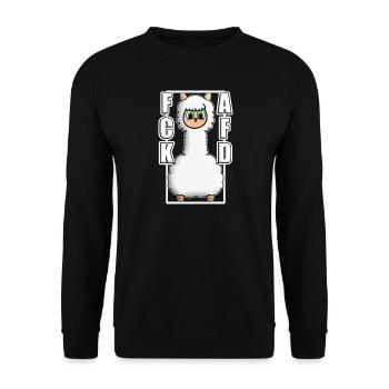 ACK AFD ALPAKA Antifa GEGEN NAZIS Protest links - Unisex Pullover - Schwarz - Vorne - Alina (178cm) & Michal (187cm)