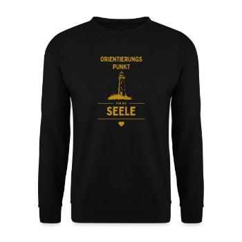 Orientierungspunkt für die Seele - Unisex Pullover - Schwarz - Vorne - Alina (178cm) & Michal (187cm)