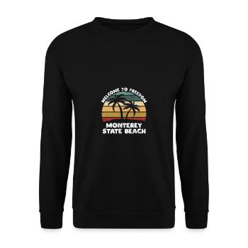 Monterey State Beach Welcome to Summer California - Unisex Sweatshirt - black - Front - Alina (178cm) & Michal (187cm)