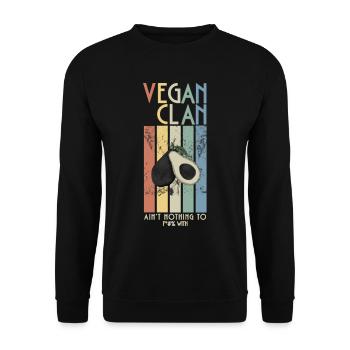Vegan Clan N’a rien à f*#% avec - Sweat-shirt Unisexe - noir - Devant - Alina (178cm) & Michal (187cm)