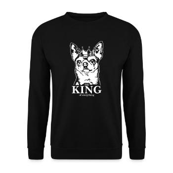Chihuahua Roi de tout Chien Chien Wilsigns - Sweat-shirt Unisexe - noir - Devant - Alina (178cm) & Michal (187cm)