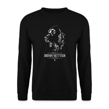 Setter Irlandais Maman Chien Chien Wilsigns - Sweat-shirt Unisexe - noir - Devant - Alina (178cm) & Michal (187cm)
