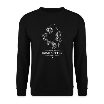 Setter Irlandais Papa Chien Chien Wilsigns - Sweat-shirt Unisexe - noir - Devant - Alina (178cm) & Michal (187cm)