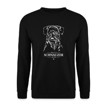 Schnauzer Maman Chien Chien Wilsigns - Sweat-shirt Unisexe - noir - Devant - Alina (178cm) & Michal (187cm)