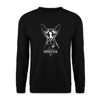 Sphynx Dad Cat Cats Wilsigns - Unisex Sweatshirt - black - Front - Alina (178cm) & Michal (187cm)