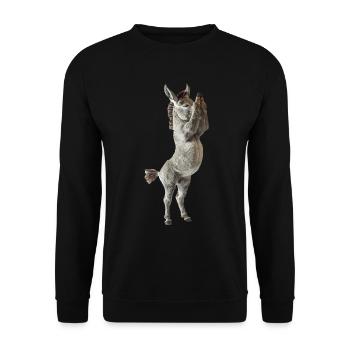 Esel - Unisex Pullover - Schwarz - Vorne - Alina (178cm) & Michal (187cm)