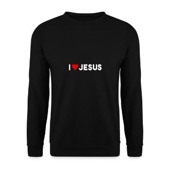 J’aime Jésus - Cœur - Sweat-shirt Unisexe - noir - Devant - Alina (178cm) & Michal (187cm)