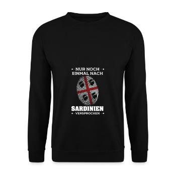 Einmal Sardinien Fingerabdruck - Unisex Pullover - Schwarz - Vorne - Alina (178cm) & Michal (187cm)