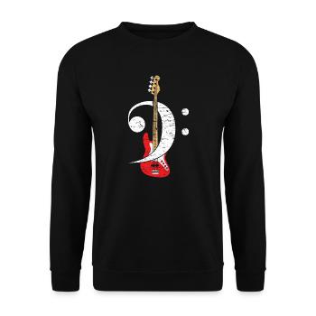 Bass Cleff Headstock - Guitare - Sweat-shirt Unisexe - noir - Devant - Alina (178cm) & Michal (187cm)