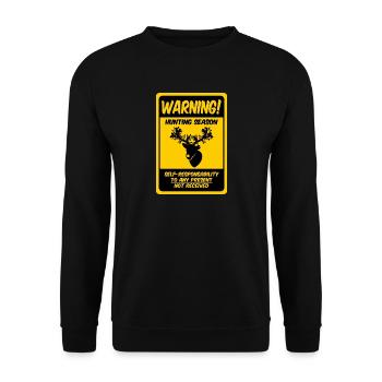 Die Jagdsaison ist eröffnet! (Rentier-Variante) - Unisex Pullover - Schwarz - Vorne - Alina (178cm) & Michal (187cm)