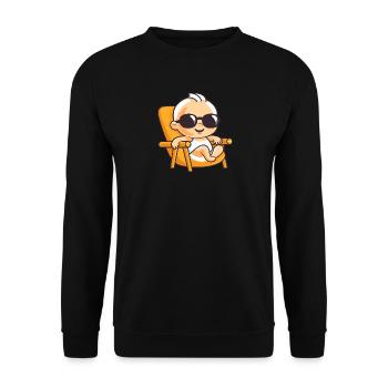 Chill Baby, Summer Vibes - Unisex Pullover - Schwarz - Vorne - Alina (178cm) & Michal (187cm)