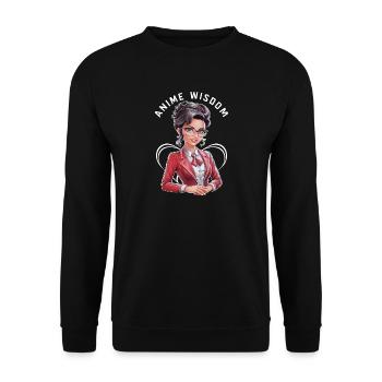 Anime Wisdom - Unisex Sweatshirt - black - Front - Alina (178cm) & Michal (187cm)
