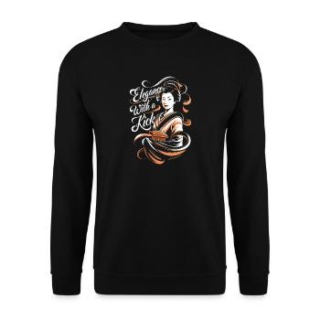 Elegance With A Kick - Unisex Sweatshirt - black - Front - Alina (178cm) & Michal (187cm)