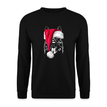 BERGER ALLEMAND berger allemand de Noël - Sweat-shirt Unisexe - noir - Devant - Alina (178cm) & Michal (187cm)