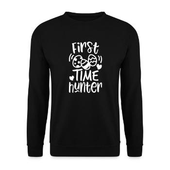 First time hunter easter - Unisex Sweatshirt - black - Front - Alina (178cm) & Michal (187cm)