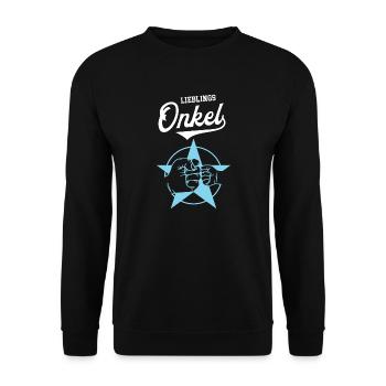 Lieblings Onkel Onkels Best Uncle Lieblingsonkel - Unisex Pullover - Schwarz - Vorne - Alina (178cm) & Michal (187cm)
