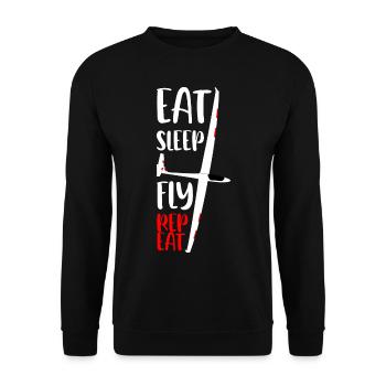 Glider Gliding Gliding Glider - Unisex Sweatshirt - black - Front - Alina (178cm) & Michal (187cm)