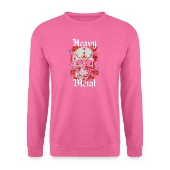 Logo tête de mort en métal lourd - Sweat-shirt Unisexe - rose - Devant