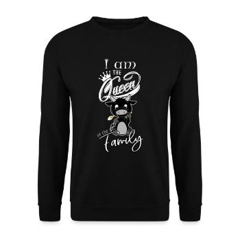 Vache d'herens, eringer, ich bin die Königin... - Unisex Pullover - Schwarz - Vorne - Alina (178cm) & Michal (187cm)