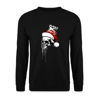Merry Christmas Skull - Unisex Sweatshirt - black - Front - Alina (178cm) & Michal (187cm)