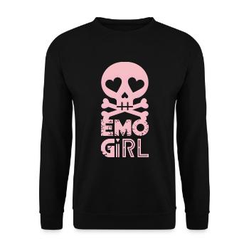 Emo Girl! - Unisex Pullover - Schwarz - Vorne - Alina (178cm) & Michal (187cm)