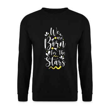 Stern Wunsch Teleskop Astronaut - Unisex Pullover - Schwarz - Vorne - Alina (178cm) & Michal (187cm)