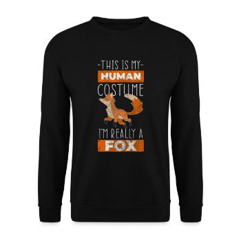 Tier Schlau Natur Niedlich - Unisex Pullover - Schwarz - Vorne - Alina (178cm) & Michal (187cm)