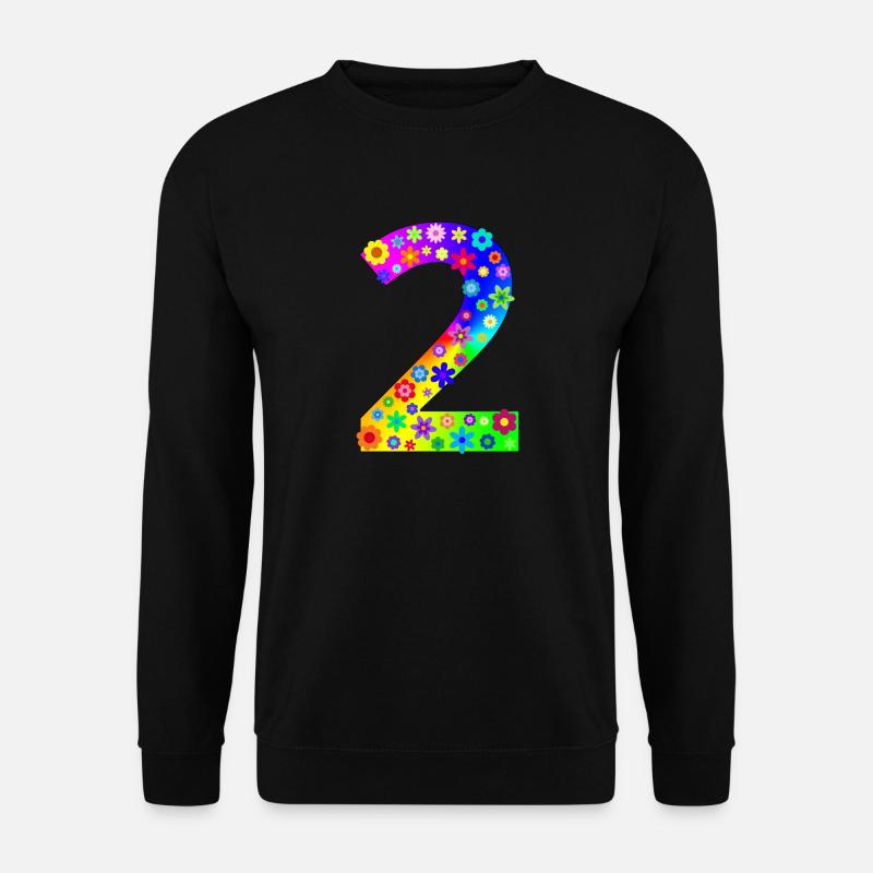 Blumen Zahl 02 - Unisex Pullover - Schwarz