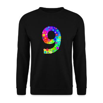 Fleurs numéro 9 - Sweat-shirt Unisexe - noir - Devant - Alina (178cm) & Michal (187cm)