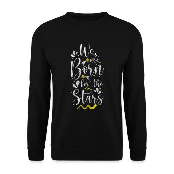 Starry Sky Shooting Star Dream Moon - Unisex Sweatshirt - black - Front - Alina (178cm) & Michal (187cm)