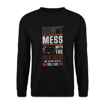 Postman Letters Postal Worker - Unisex Sweatshirt - black - Front - Alina (178cm) & Michal (187cm)