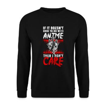 Manga Comic Waifu - Unisex Pullover - Schwarz - Vorne - Alina (178cm) & Michal (187cm)