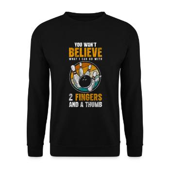Bowlingkugel Bahn Verein Bowling Verein - Unisex Pullover - Schwarz - Vorne - Alina (178cm) & Michal (187cm)