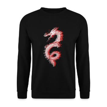 Japanese Dragon Japan Kanji anime Idée cadeau - Sweat-shirt Unisexe - noir - Devant - Alina (178cm) & Michal (187cm)