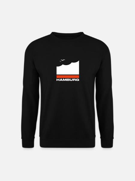 Hamburg Elphi minimalistisch weiß - Unisex Pullover - Schwarz