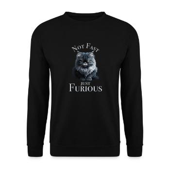 Not Fast just Furious - Unisex Sweatshirt - black - Front - Alina (178cm) & Michal (187cm)