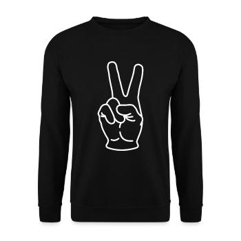 Signe de paix drôle 2 ans 2ème anniversaire cadeau - Sweat-shirt Unisexe - noir - Devant - Alina (178cm) & Michal (187cm)