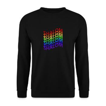 SHALOM ARC EN CIEL FLAG - Sweat-shirt Unisexe - noir - Devant - Alina (178cm) & Michal (187cm)