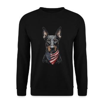 Dobermann - Unisex Pullover - Schwarz - Vorne - Alina (178cm) & Michal (187cm)