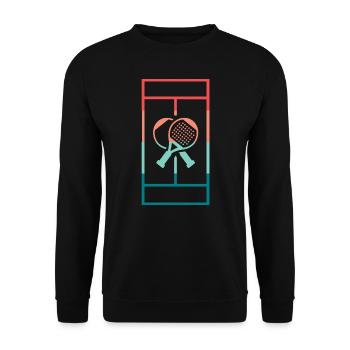 Padel Spielfeld Padeltennis Padelspieler - Unisex Pullover - Schwarz - Vorne - Alina (178cm) & Michal (187cm)