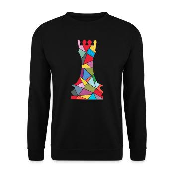 Chess Player Chess Figure Kids Chess - Unisex Sweatshirt - black - Front - Alina (178cm) & Michal (187cm)