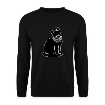 Ruth Bader Ginsberg Notorious (RBG) collar cat - Unisex Sweatshirt - black - Front - Alina (178cm) & Michal (187cm)